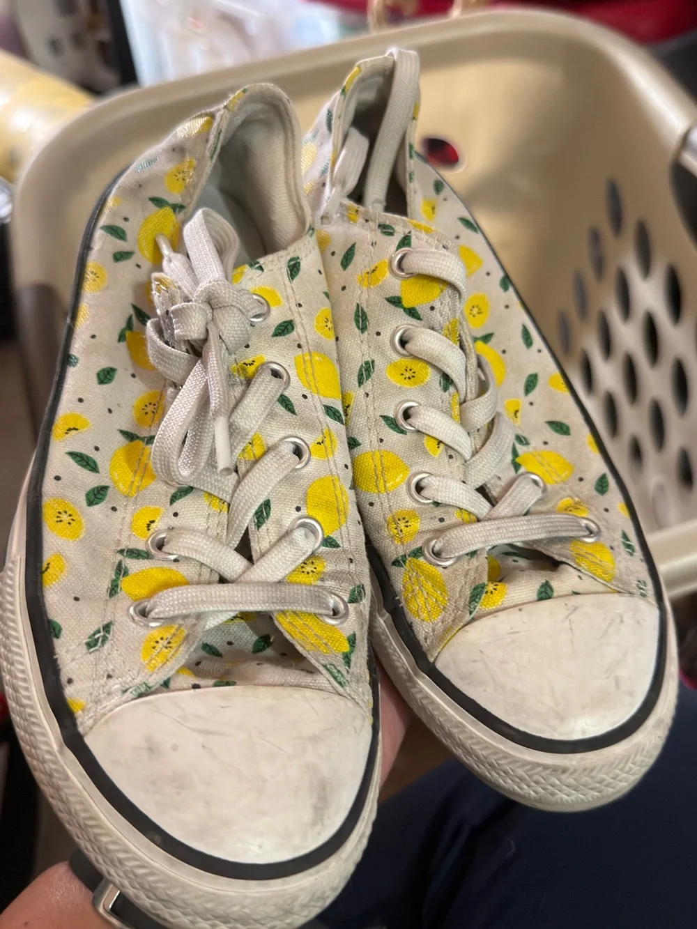 Converse Kids Lemon Print Canvas Sneakers - White & Yellow